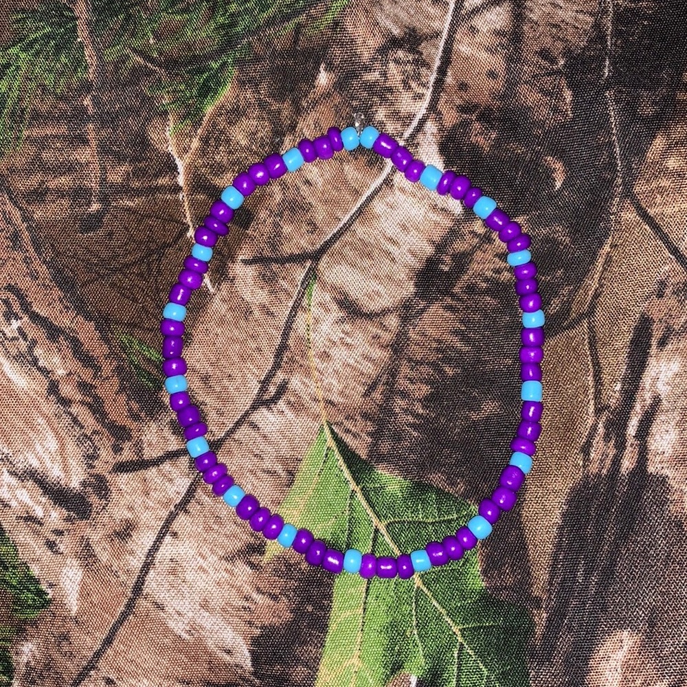 Purple And Turquoise Ankle Bracelet